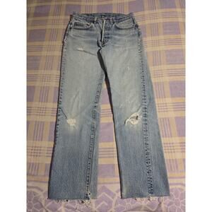 Vintage 80s Levis 501 Jeans Size 29 x 30 Blue Button Fly Original USA Made Faded